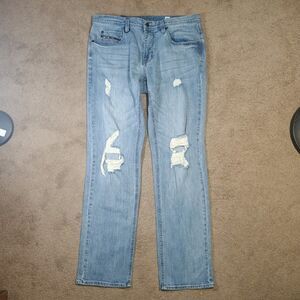 Empyre Skeletor Skinny Jeans Mens 36 Blue SuperStretch Distress Denim Skateboard